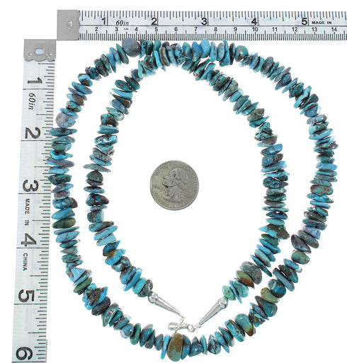 Southwestern Silver Turquoise Bead Necklace AX85328